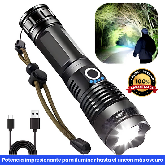 Linterna táctica con zoom: ultra potente y de largo alcance 🔦